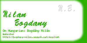 milan bogdany business card